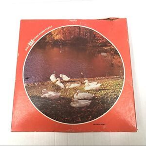 Vintage old stock Whitman GUILD 650 piece round puzzle “farm pond in autumn”